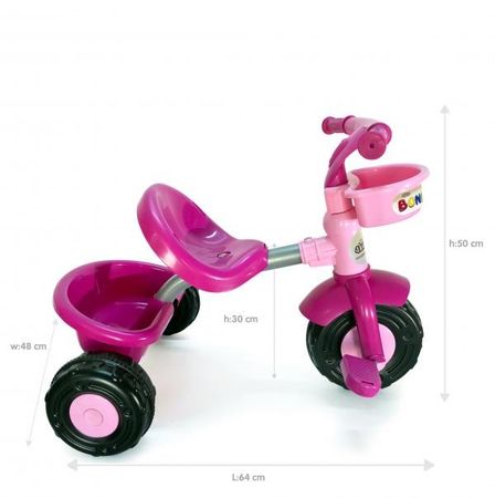 Pembe 3 Tekerlekli Çocuk Bisikleti - Ayarlanabilir Koltuk Ve Güvenli Kullanım