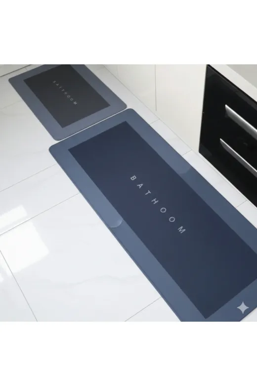 Perağ FH-61706 Gri Diyatomit Banyo Paspası 50X120 Cm - Kaymaz Tabanlı Hızlı Kuruyan Büyük Boy Su Emici Paspas