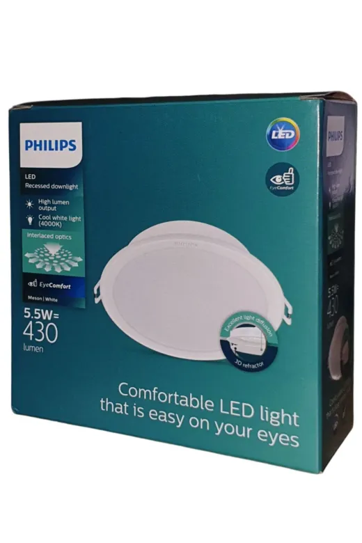Philips 929003275102 5.5W 4000K Ilık Beyaz 430 Lümen Meson Led Spot Armatür 105Mm Dış, 90Mm Delik Çapıdır