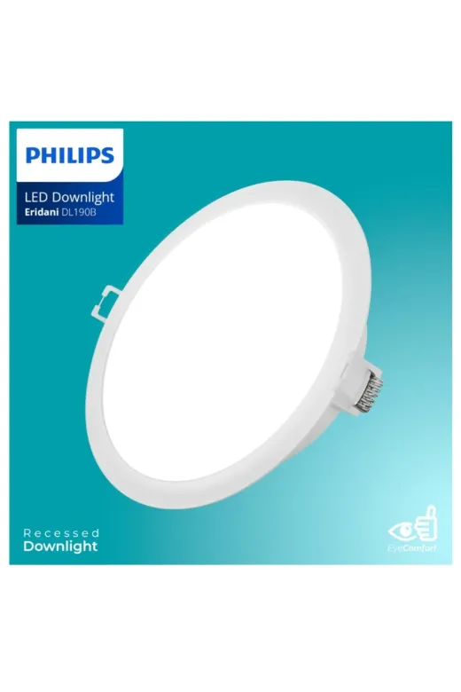Philips DL190B 840 10W 4'LÜ Eridani 10W 4000K 4'lü Paket Dl190B Led8 D125 840Tr Spot Armatür Dış 140Mm Delik 125Mm