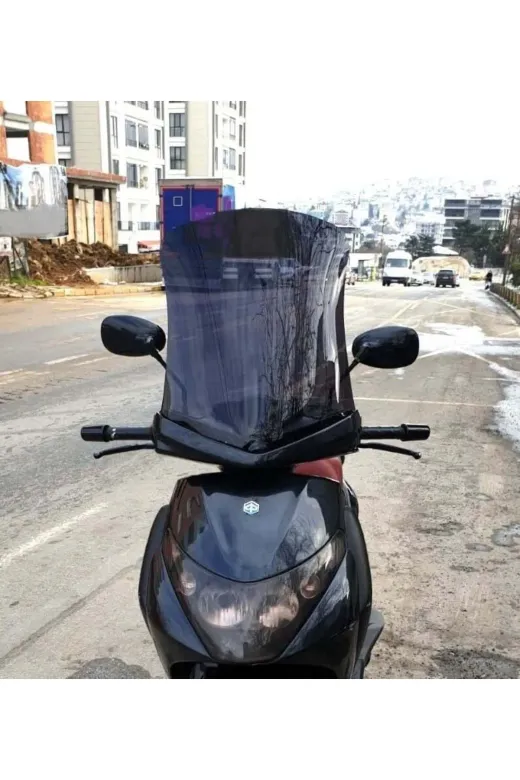Piaggio Beverly 250 Ön Cam 2005-2007 Model 53cm Siyah Renkli 4mm UZUN
