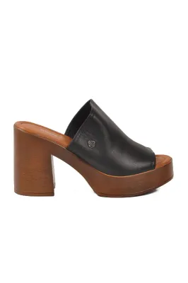 Pierre Cardin Siyah Kadın Topuklu Terlik