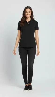 Pike Kumaş Düğmeli Yaka Regular Rahat Günlük Kısa Kol Tişört T-shirt - Siyah - 2XL - Siyah