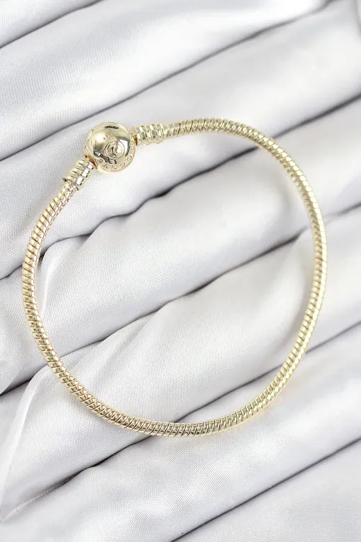 Pirinç Charm Topcuk Model Gold Renk Kadın Bileklik TJ-BB7807