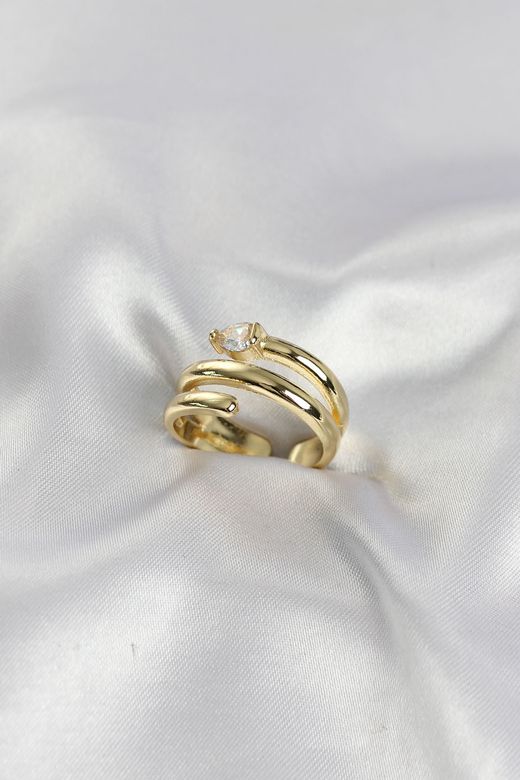 Pirinç Gold Renk Sarmal Yılan Model Kadın Yüzük TJ-BYK4197