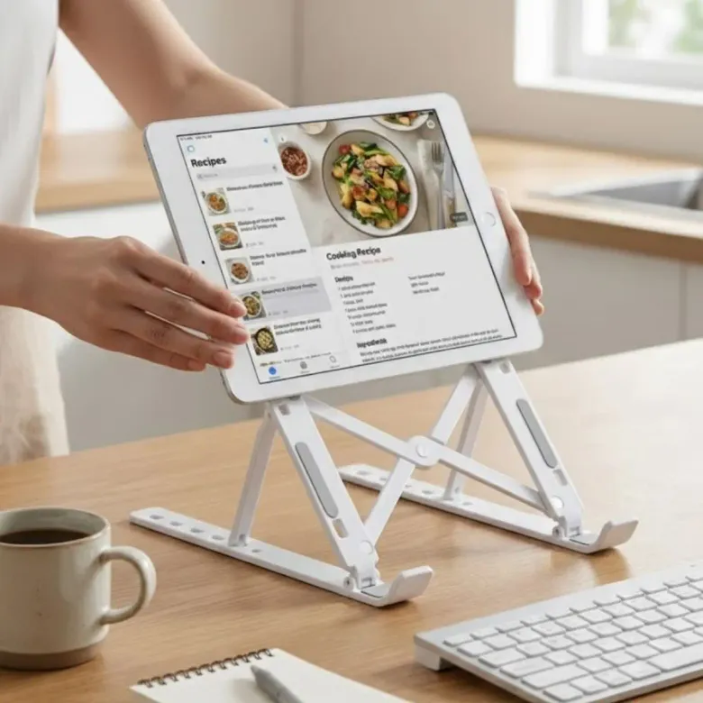 Plastik Katlanır Tablet Standı – Ayarlanabilir Açılı, Taşınabilir Masaüstü Telefon ve Tablet Tutucu Stand (4745)