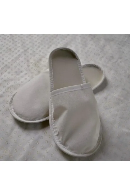 Plumys SDBTL350BYZ01 50Li Paket, Tela Otel Ve Hastane Terliği Beyaz Renk Şok Tabanlı Üst Ve Kenarları Biyeli