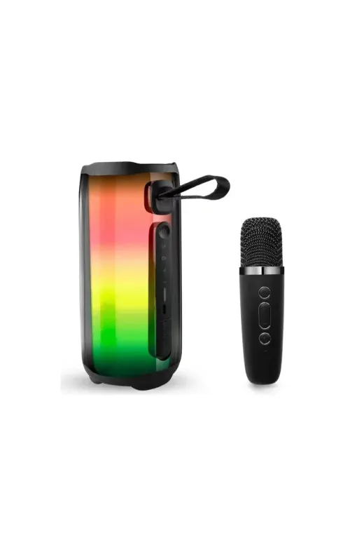 Pluse 5 Mikrofonlu RGB Kablosuz Hoparlör - Siyah