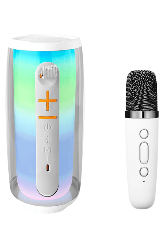 Pluse 6 Mikrofonlu RGB Kablosuz Hoparlör - Beyaz