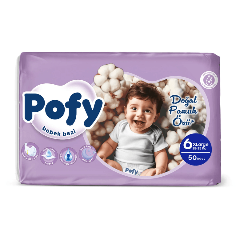 pofy 1016001 Xl 6 Numara Bebek Bezi 15-25 Kg 50 Adet