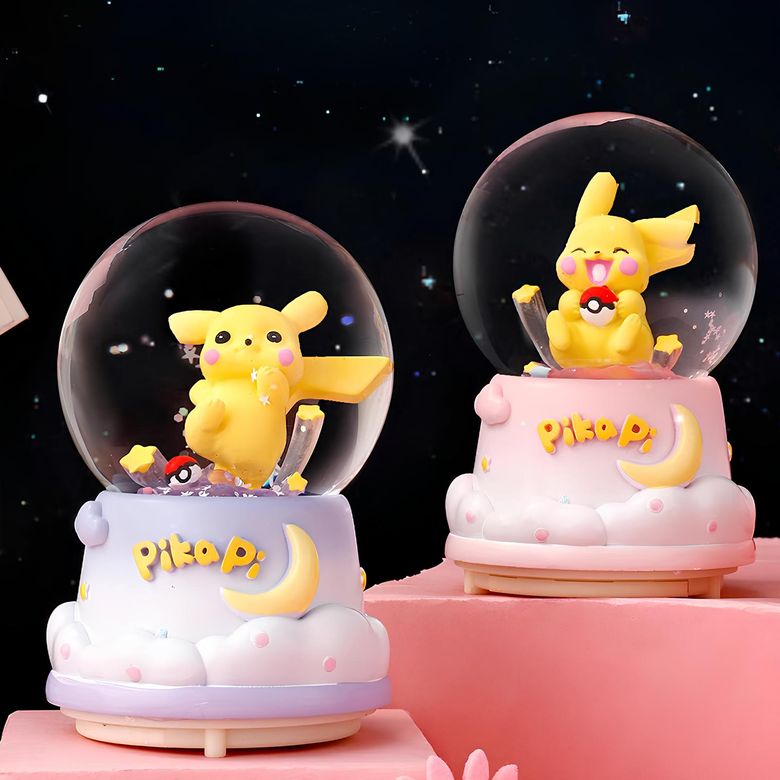 Pokemon İçi Dönmeli Üflemeli Işıklı Müzikli Kar Küresi Büyük Boy