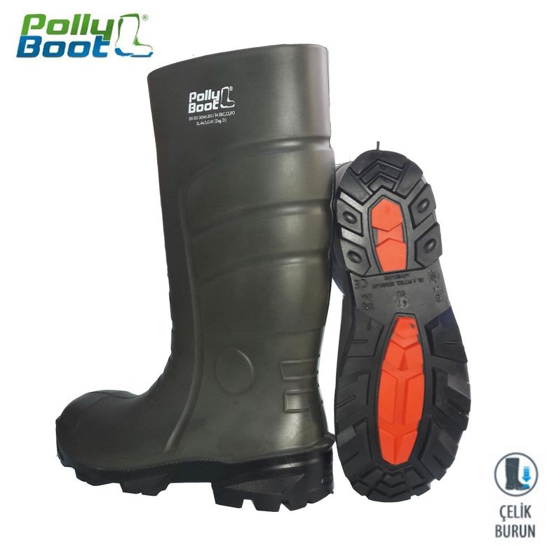 Pollyboot Vega 40 Numara Çelik Blu Çizme Poliüratan