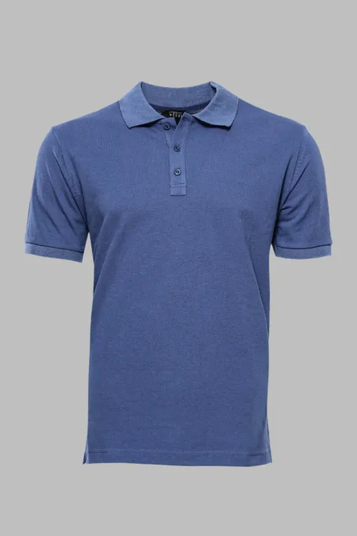 Polo Yaka Oxford Koyu Mavi T-shirt | Wessi