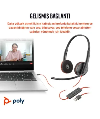 Poly Blackwire 3220 Stereo Mikrofonlu Kulaklık