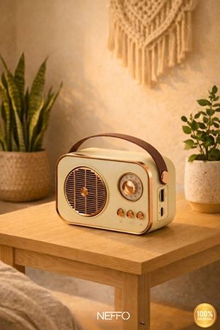Portable M4 retro Retro Bluetooth Hoparlör - Radyo Görünümlü Taşınabilir Speaker M4 Yüksek Ses Kaliteli Ses Bombası