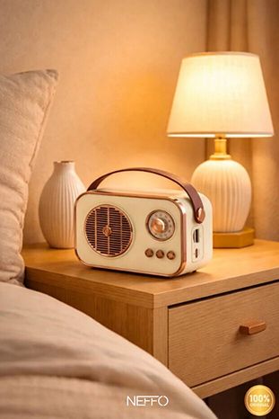 Portable M4 retro Retro Bluetooth Hoparlör - Radyo Görünümlü Taşınabilir Speaker M4 Yüksek Ses Kaliteli Ses Bombası