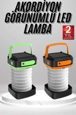 Portatif Dokunmatik Kamp Feneri 1200 Mah Ahşap Standlı