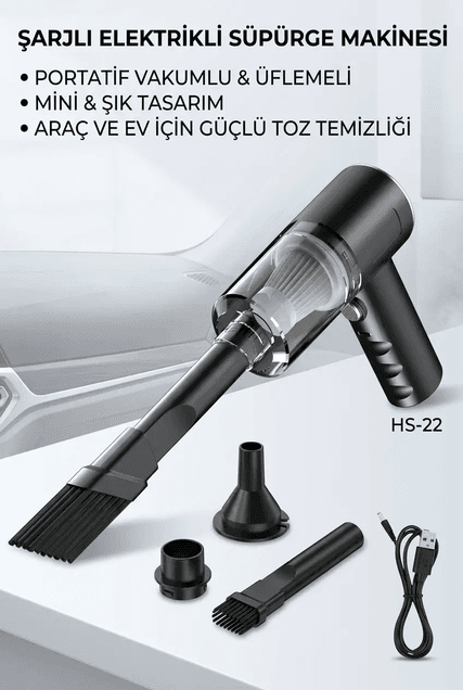 Portatif Mini Araç Süpürgesi El Tipi Kullanışlı Oto Temizlik Süpürgesi Ürün Modeli