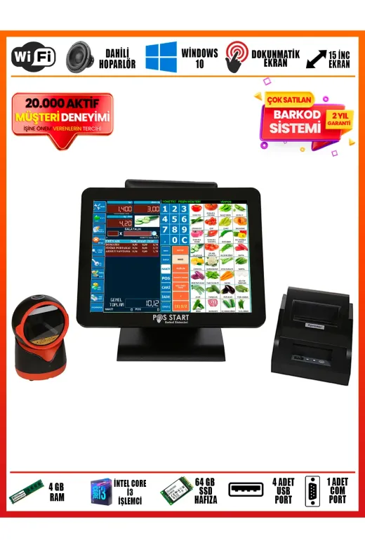 POS START 1000422 Barkod Sistemi | Tavsiye Set