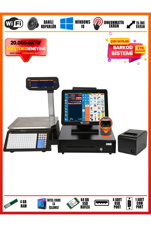 POS START KSP00783 Kasap Barkod Sistemi | Şampiyon Set