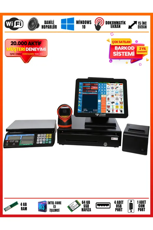 POS START TDMRKT-PRO Market Barkod Sistemi | Pro Set