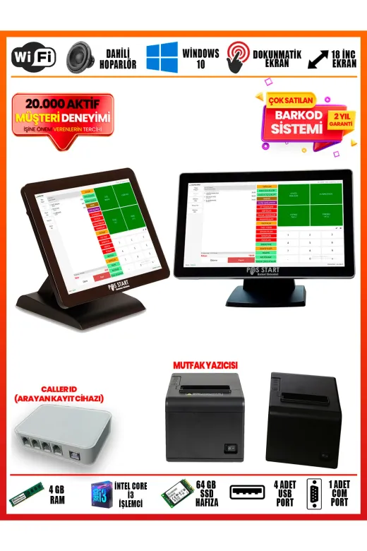 POS START TYCV2TBMAN170669903704944 Restaurant Barkod Sistemi | Pro Set