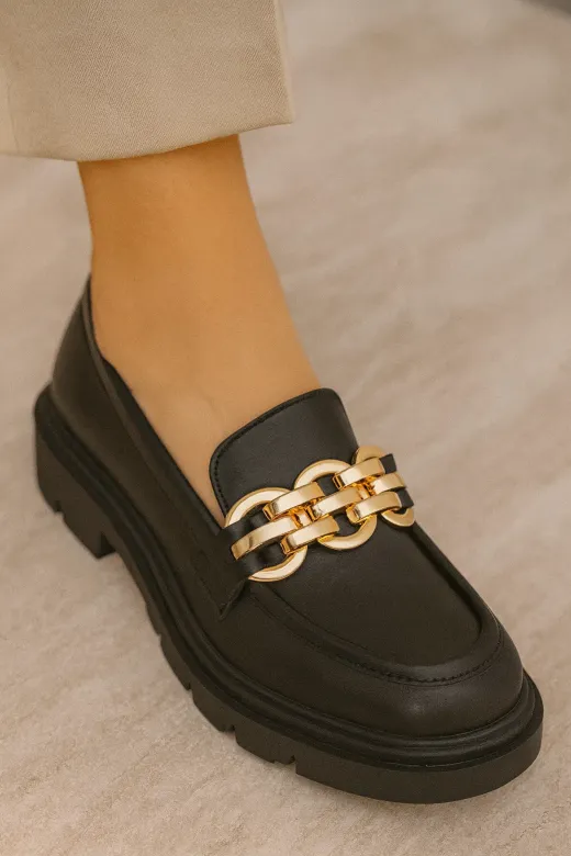 POTEEN PTC-2352 Kadın Ayakkabı Siyah Loafer Makosen Ayakkabı