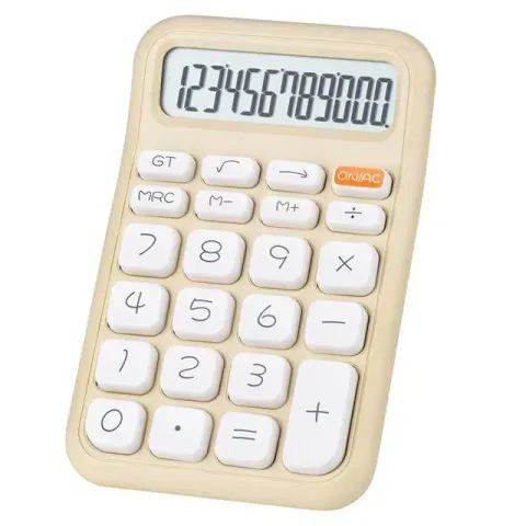 Powermaster Pm-25408 Krem Renk Beyaz Tuş 12 haneli hesap Makinesi
