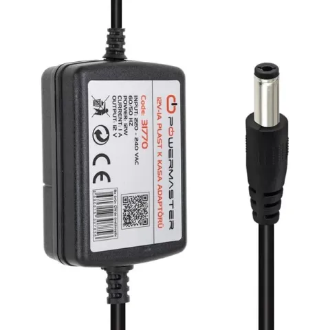 Powermaster Pm-31770 12 Volt - 1 Amper - 12 Watt 5.5*2.5 Mm Uçlu İki Ucu Kablolu Masaüstü Adaptör