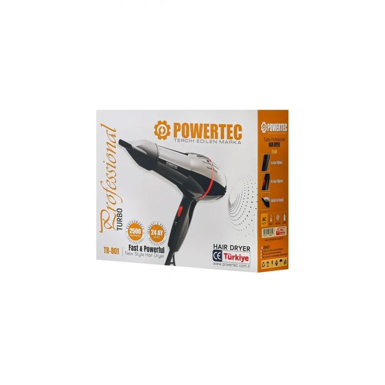 Powertec Tr-801- Tr-801 Profesyonel Saç Kurutma & Fön Makinesi Siyah