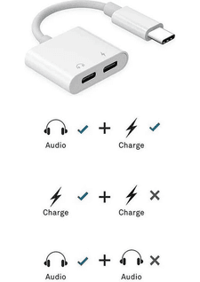 Powerway Ac09 Usb Type-C Uyumlu Type-C 2In1 Şarj Kulaklık Dönüştürücü Jack Adaptör Şarj Çoğaltıcı Splitter Adaptör