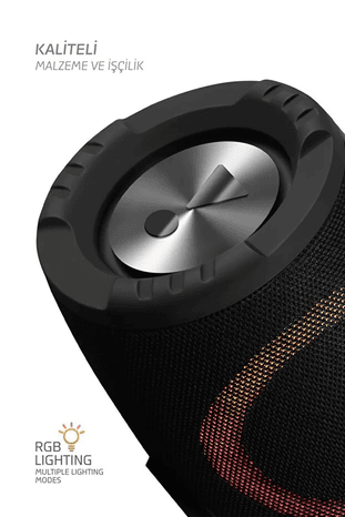 Powerway Boombox 30W Çift Bass Usb Hafıza Kartı Aux Radyo Led Işıklı Bluetooth Hoparlör Hi-Fi Ses Bombası