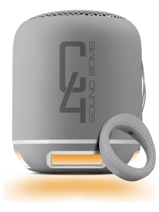 Powerway C4 Gümüş Taşınabilir Bluetooth Hoparlör Ses Bombası Yüksek Ses Gücü Sese Duyarlı Led Işık