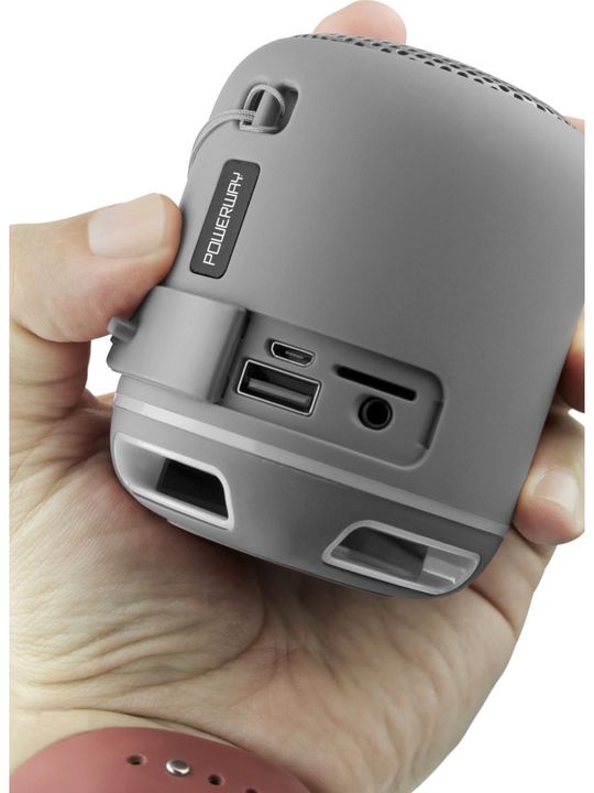 Powerway C4 Gümüş Taşınabilir Bluetooth Hoparlör Ses Bombası Yüksek Ses Gücü Sese Duyarlı Led Işık
