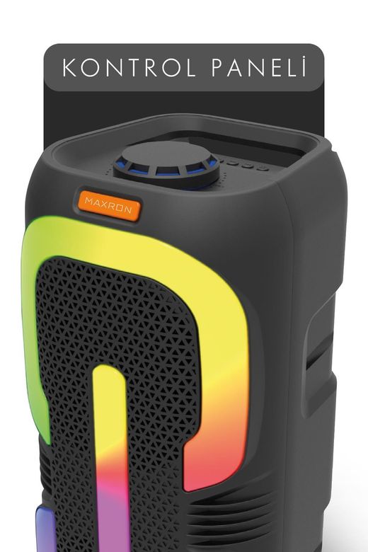 Powerway Maxron Mxtune 16W Bluetooth Hoparlör Led Işıklı Ses Sistemi Parti Speaker Karaoke Özellikli