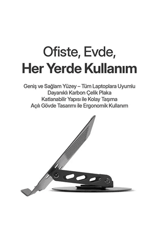 Powerway Xr99 Yüksek Kalite Metal Ayarlı Laptop Macbook Uyumlu Notebook Tablet Tutucu Altlık Stand