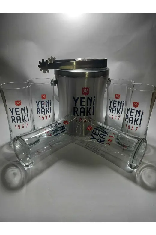 POYRAZSANAT BB-160 Rakı Bardağı 6 Adet Ve Buz Kovası