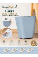 Pratik Bilyeli Eşya Kaydırma Aparatı 4’lü Set - 360° Döner Tekerlek, Evrensel Mobilya Tekerleği