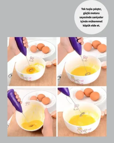 Pratik El Mikseri 2 Adet Aa Pil İle Kahve Ve Yumurta Çırpıcı