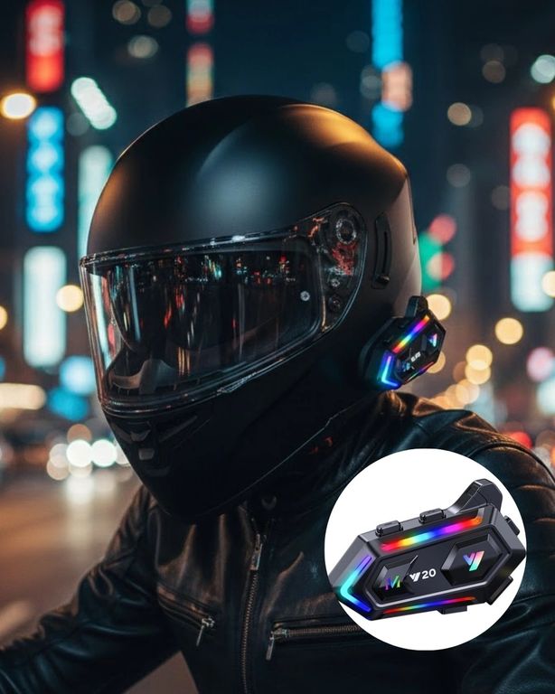 PRATİKOBA 120467080 Mey İthalat Ipx6 Su Geçirmez Intercom 1000M Bağlantı 1000Mah Batarya Rgb Işıklı