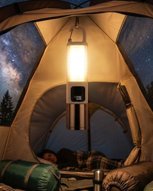 PRATİKOBA MEYTDUCZZZ005KAMPFENERİ-3-BLMY Mey İthalat Led Kamp Lambası Usb Şarjlı 500 Lümen Parlaklık Güç Göstergeli Taşınabilir Fener Çok Renkli