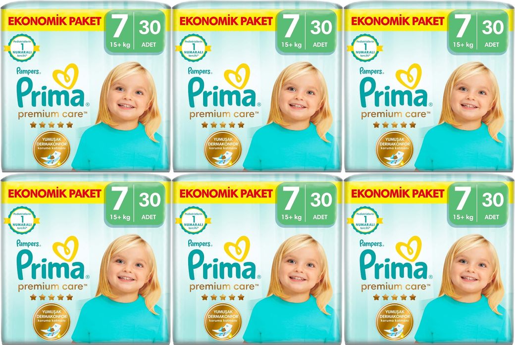 Premium Care Bebek Bezi Beden:7 (15+KG) XXX Large 180 Adet Süper Ekonomik Mega Pk
