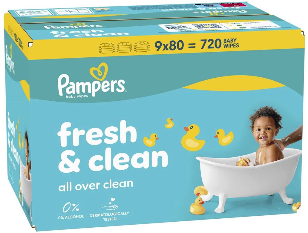 Prima Pampers Islak Havlu Mendil Fresh & Clean 80 Yaprak (9 Lu Set) 720 Yaprak