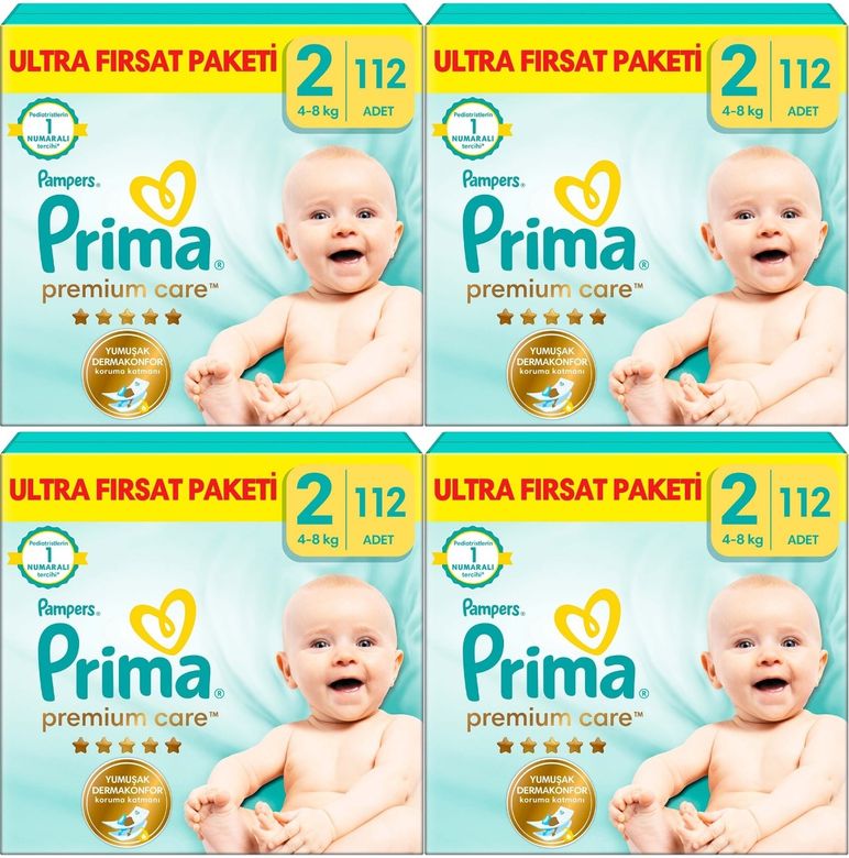 Prima Premium Care Bebek Bezi 2 Beden 4-8 KG Mini 448 Adet Avantaj Ultra Fırsat Pk