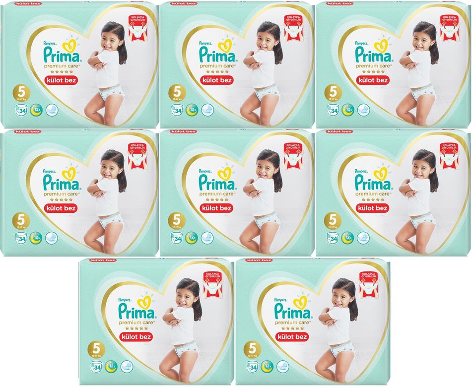 Prima Premium Care Külot Bebek Bezi 5 Beden 12-17 KG 272 Adet Ultra Ekonomik Fırsat Pk