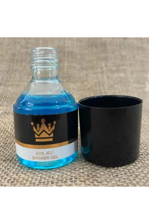 PRİVATE 8691738398100 100 Adet Standart Otel Duş Jeli Geniş Kapak Yaldızlı 50 Ml Silindir Şişe Tek Kullanımlık Kullan At
