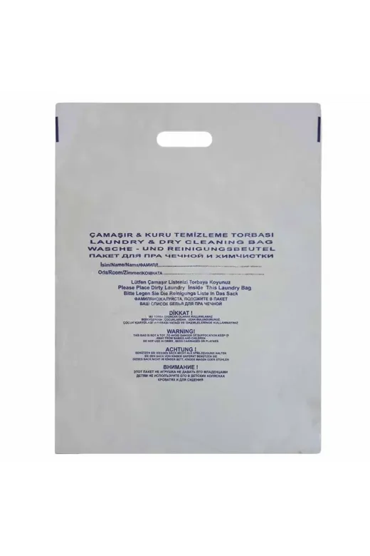 PRİVATE 86981738146500 500 Adet Otel Buklet Tipi Anti Bakteriyel Hijyenik Kirli Çamaşır Poşeti Torbası Laundry Bag