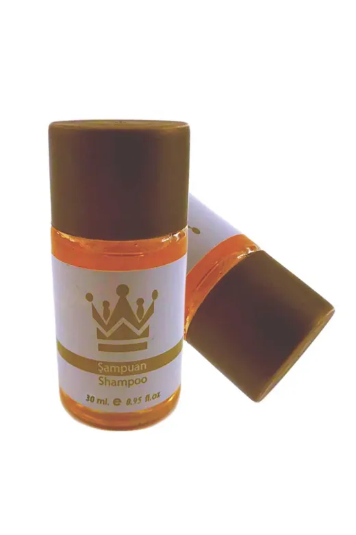 PRİVATE 86981738156100 100 Adet Gold Geniş Kapak Standart Otel Tipi Mini Duş Şampuanı 30 Ml Silindir Şişe