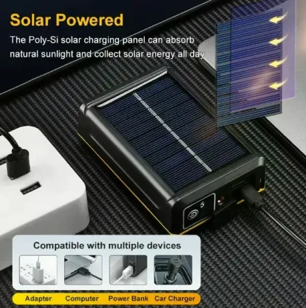 Pro F-3003 Alüminyum Pm10-tg Led Type-c Powerbank Ve Solar Şarjlı Kamp Kafa Feneri
