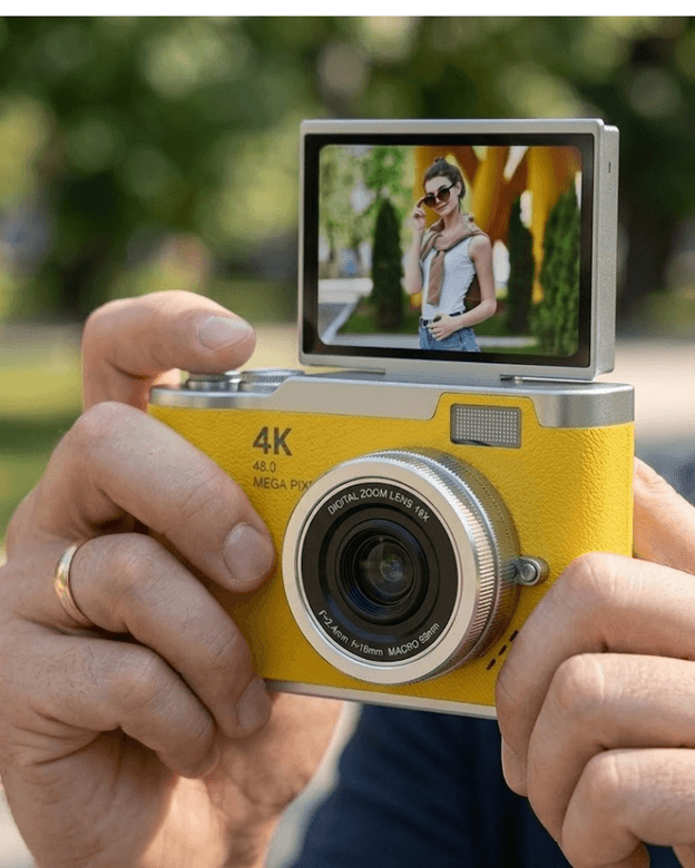 Profesyonel Çekim İçin 48 Mp Dijital Kamera Flip Screen 18x Zoom Uzun Pil Ömrü